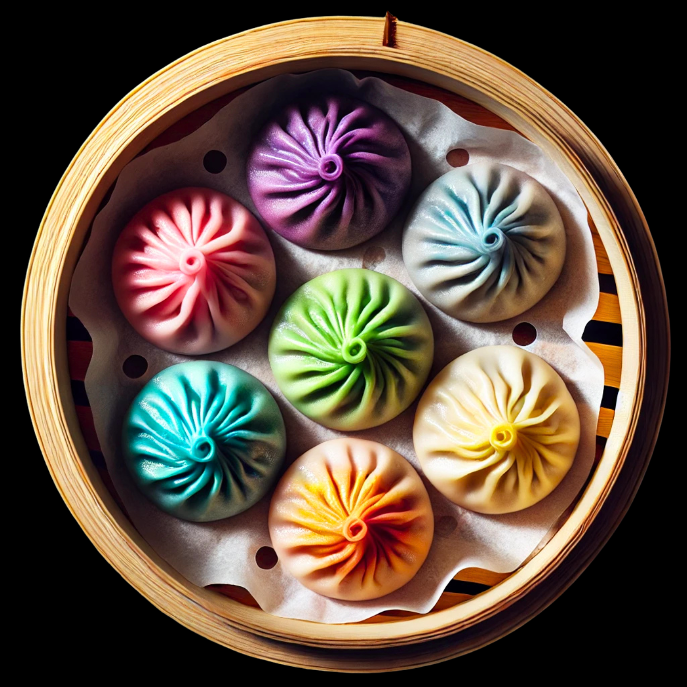 Rainbow Dumplings.